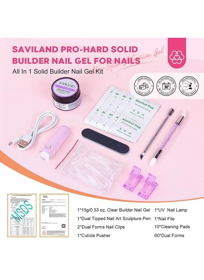 Saviland Pro-Hard Solid Builder Nail Gel For Nails: 2024 Ultra-Strength | Non-Sticky | Clear 3D Nail Gel With U V Lamp For 3D Nail Carving Emboss & Fast Extension Professional Use Salon  - Image 3