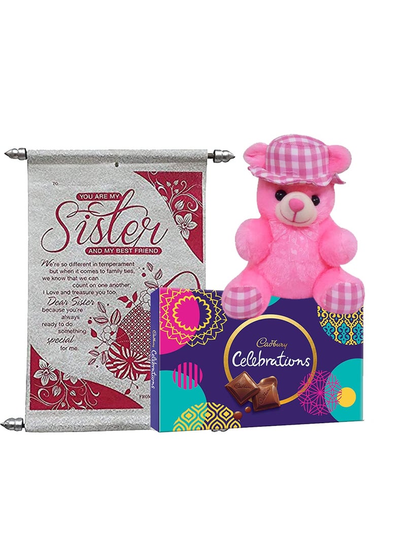 Saugat Traders Saugat Traders Rakhi Gift for Sister-Chocolate Box with Soft Toy and Greeting Card-Rakshabhandan Gift for Sister  - Image 1