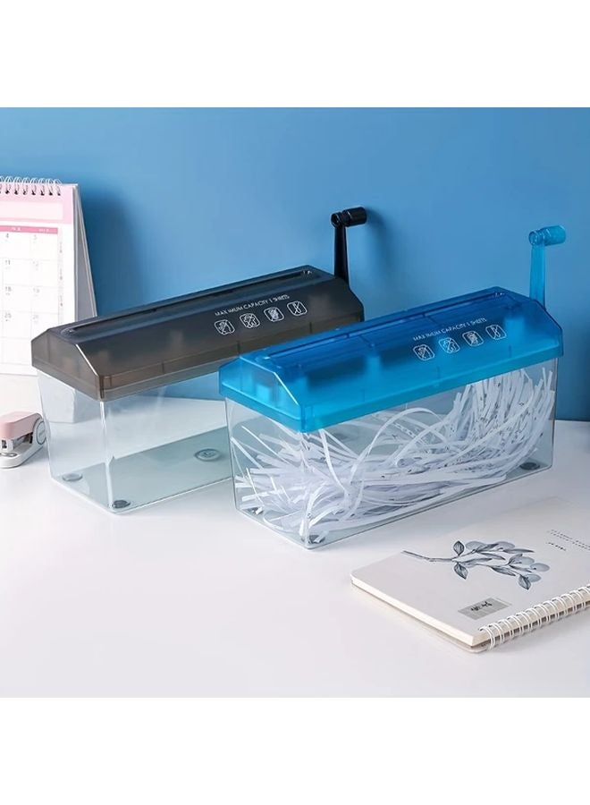 Large Black A4 Manual Paper Shredder Hand Cranked Strip Cut For Office Home Use - Image 4