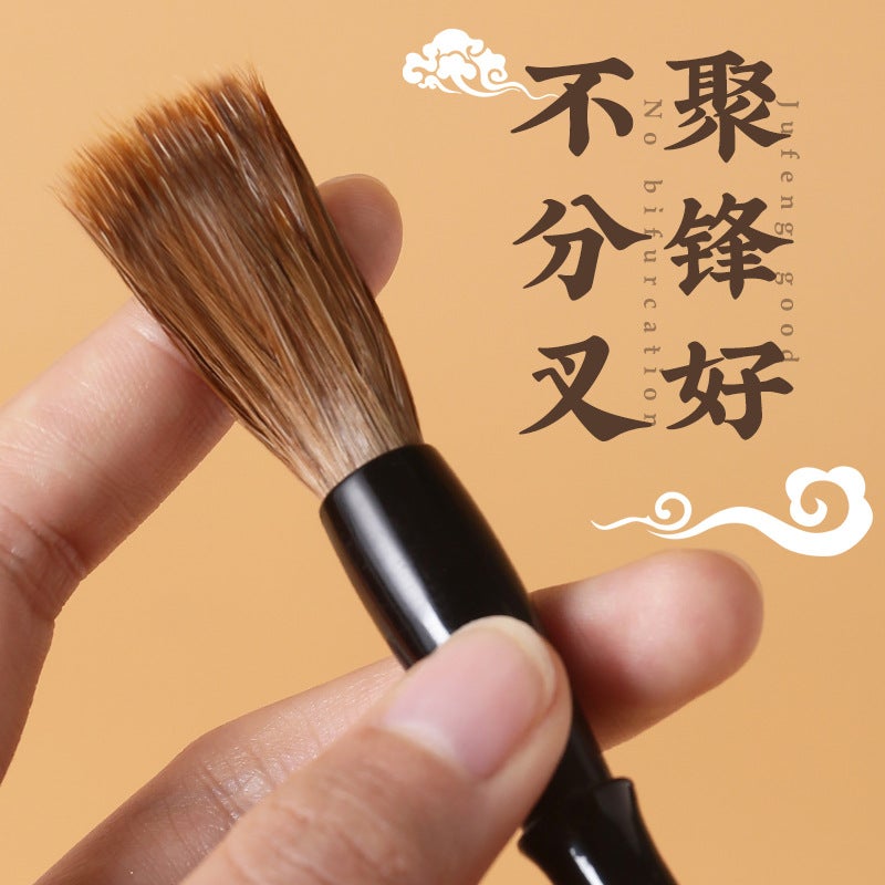 Wolf Hair, Sheep Hair, And Mixed Hair Brushes For Elementary School Students To Practice Calligraphy, Large, Medium, And Small Regular Script Solid Wood Brushes - Image 5