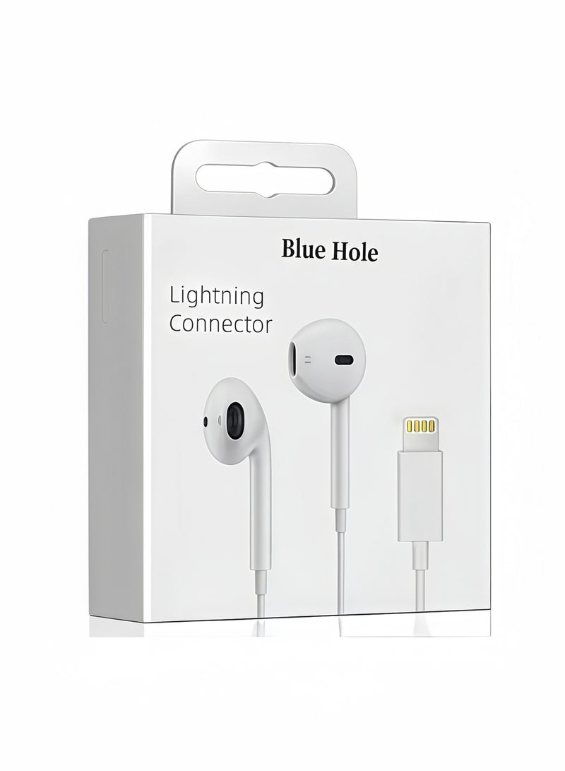 BlueHole Wired Headphones for Earbuds with Light,ning Connector, in-Ear Earphones with Mic & Volume Control, [Ultra clear calls & no noise] Compatible with iPhone14/13/12/11/ipad (Lightning)  - Image 1