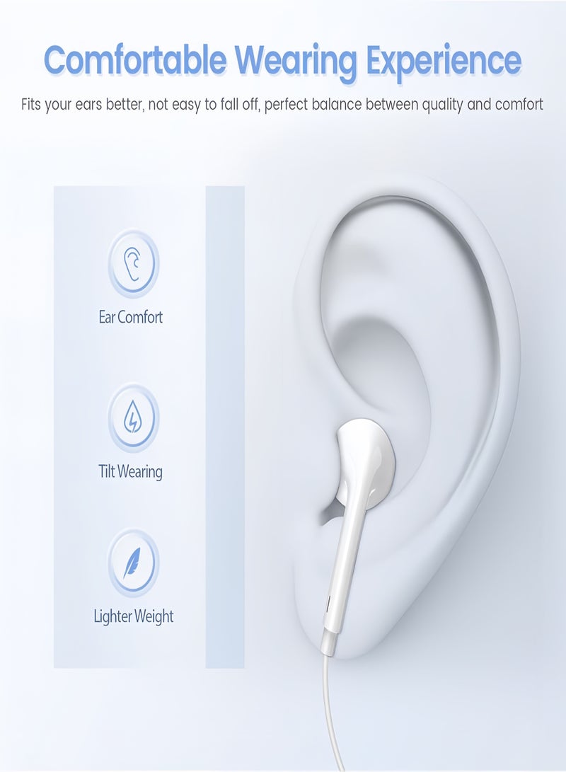 BlueHole Wired Headphones for Earbuds with Light,ning Connector, in-Ear Earphones with Mic & Volume Control, [Ultra clear calls & no noise] Compatible with iPhone14/13/12/11/ipad (Lightning)  - Image 2