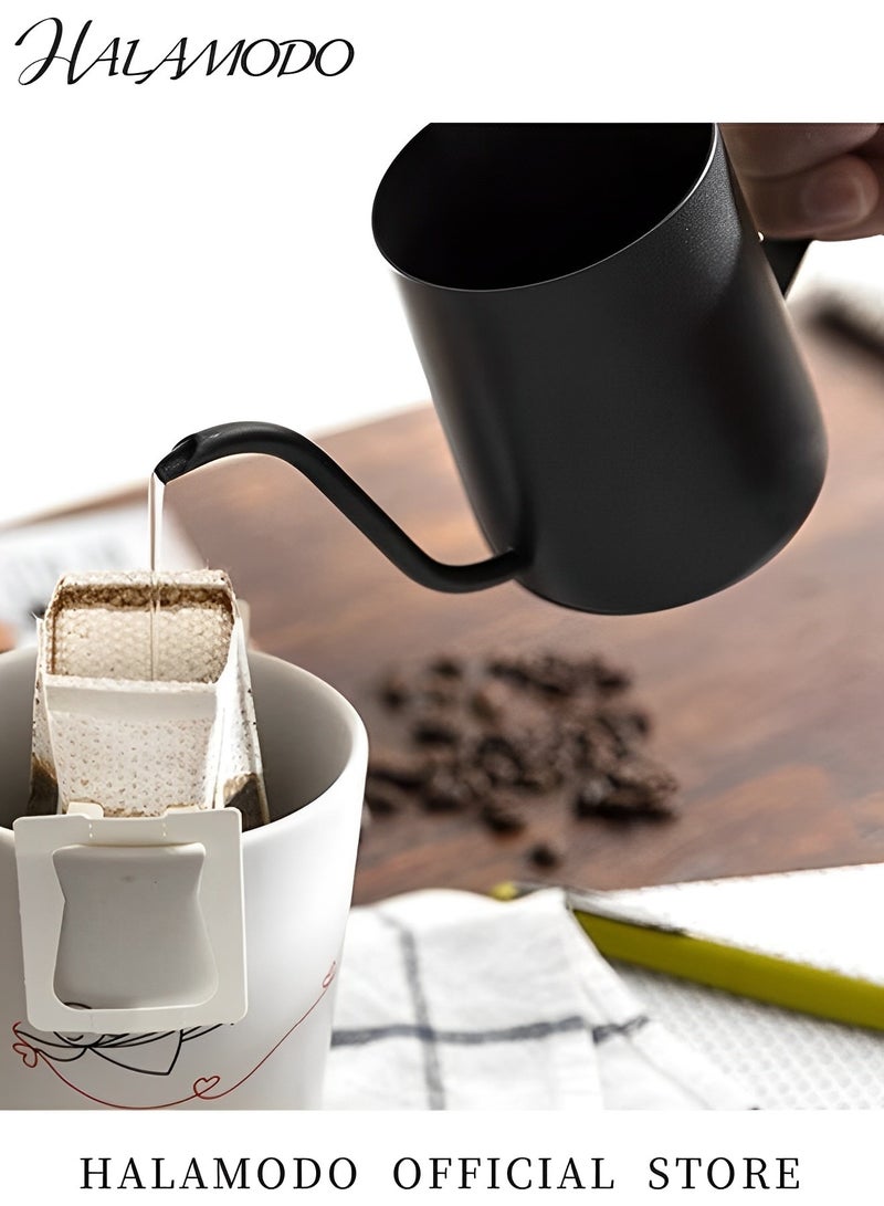 هالامودو غلاية قهوة صغيرة سعة 350 مللي صانعة قهوة صغيرة تصب فوق الغلاية ذات فوهة معقوفة صانعة قهوة معلقة بأذن طويلة ضيقة التنقيط يدويًا كوب قهوة من الفولاذ المقاوم للصدأ - Image 4
