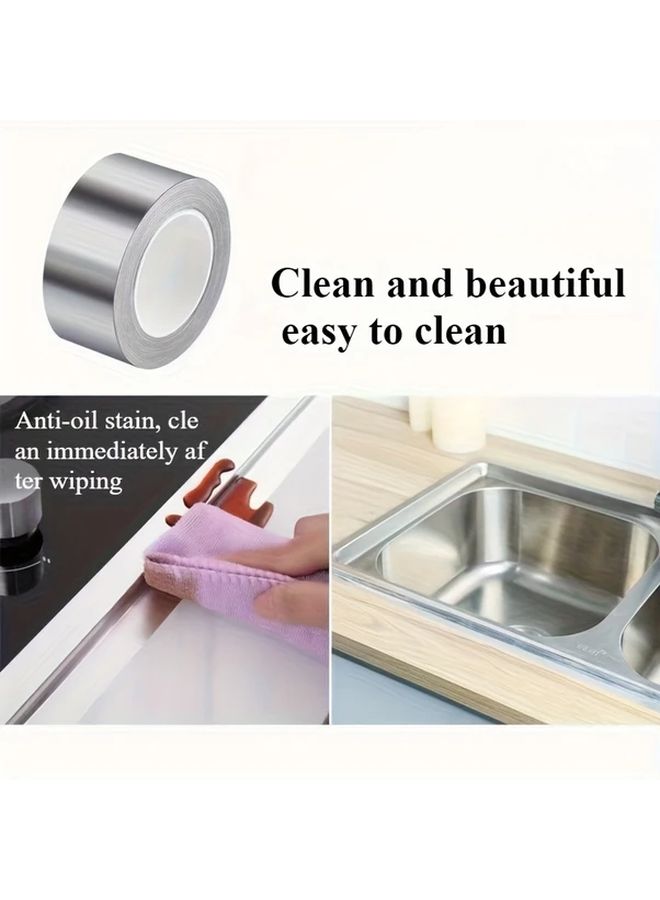 High Temperature Aluminum Foil Waterproof Oil Proof Moisture Resistant Self Adhesive Sticker For Kitchen Stove Pool Gap One 18 Inch Width 393 7 Inch Length - Image 1