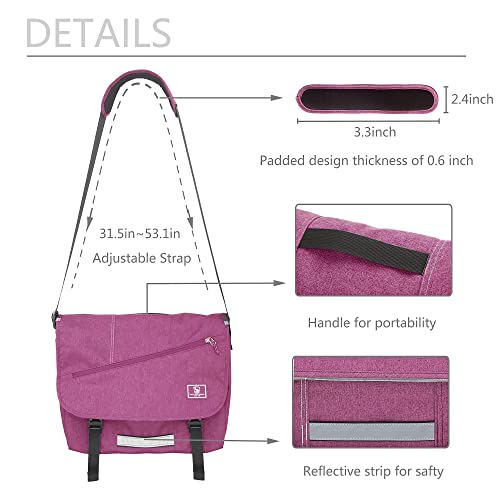OIWAS 15.6 Inch Messenger Laptop Bag for Women Crossbody Satchel Bags for Women Shoulder Bag Large Briefcase Computer Bag Work Travel Purple - Image 4