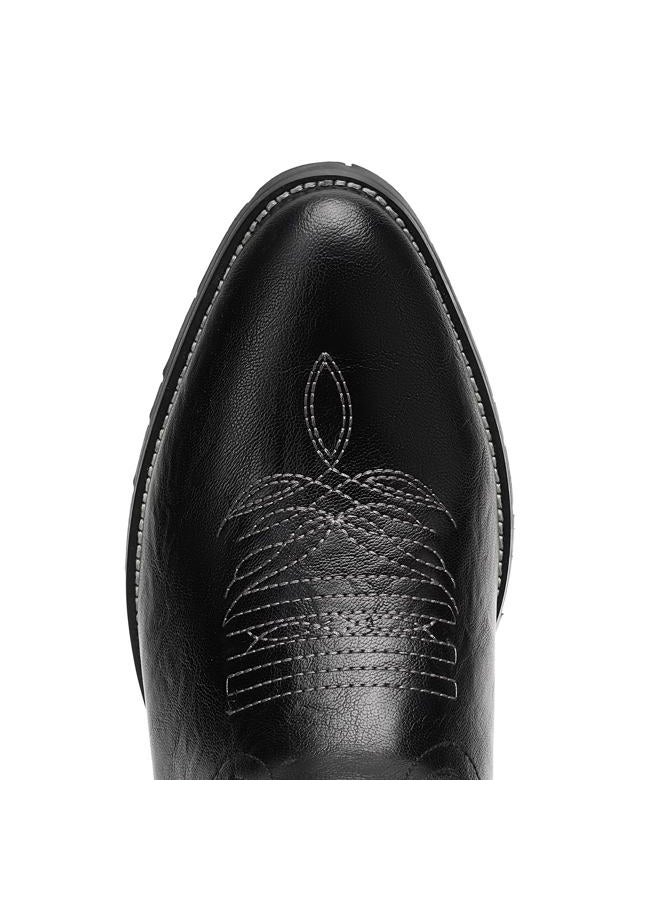 TruVeld Mens Cowboy Boots with Pointed Toe Retro Western Style and Embroidery Botas Vaqueras para Hombre, Black, 10.5 - Image 5