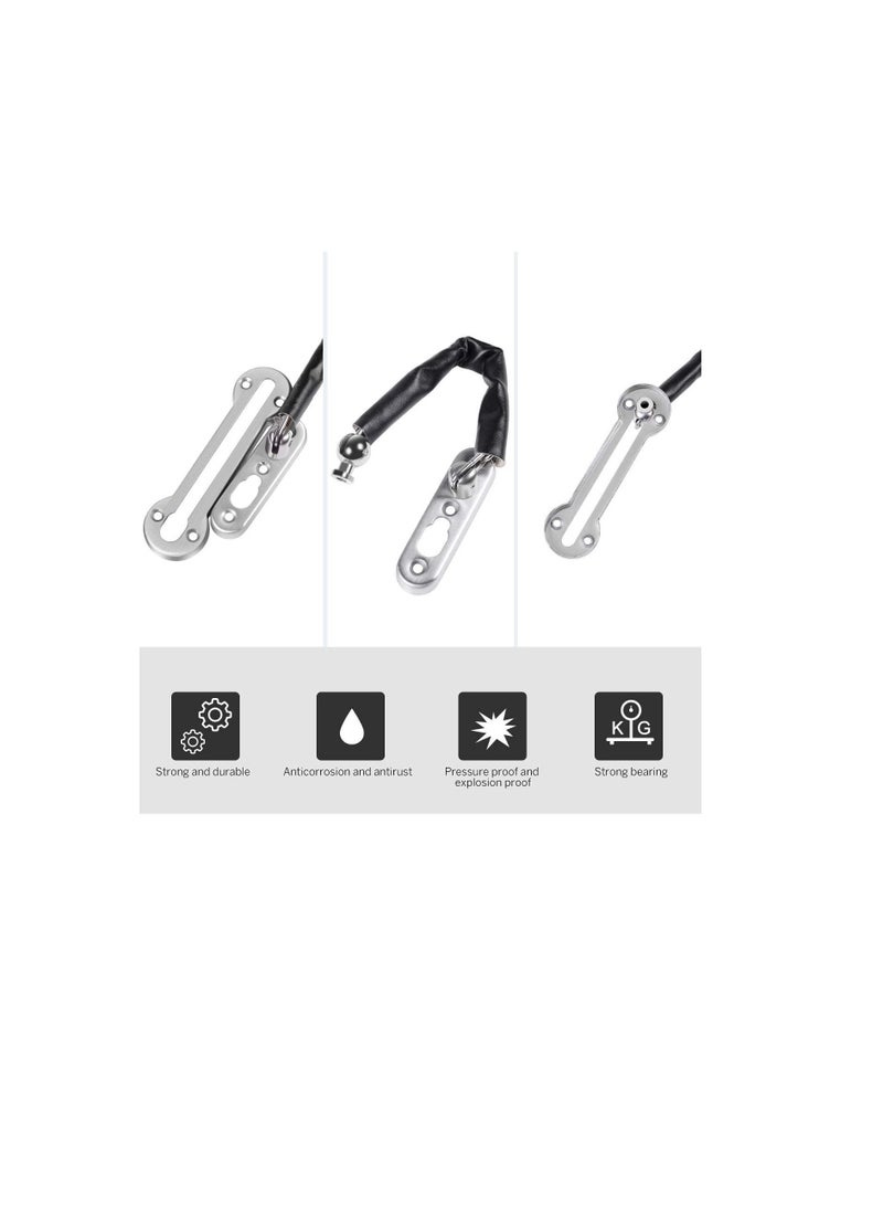 ROBUSTLINE Robustline Door Chain - Steel Slide Bolt Door Chain, Latch Gate, Latches Safety Door Lock with Anti Theft Chain & Leather Cover | Child Safe | Ideal for Home, Office Front Door (Silver) - Image 2