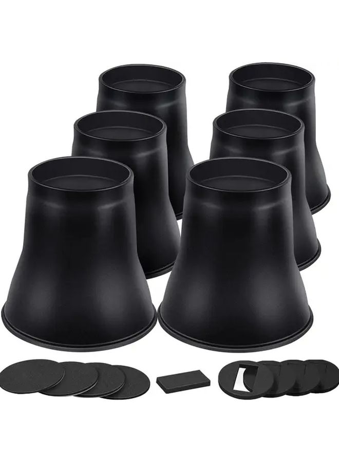 6 Inch Black Bed Risers 4 Pack Heavy Duty Furniture Lifts For Bed Desk Table Sofa - Image 1