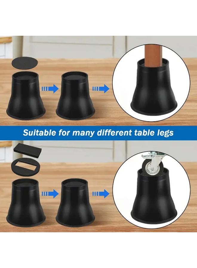 6 Inch Black Bed Risers 4 Pack Heavy Duty Furniture Lifts For Bed Desk Table Sofa - Image 4