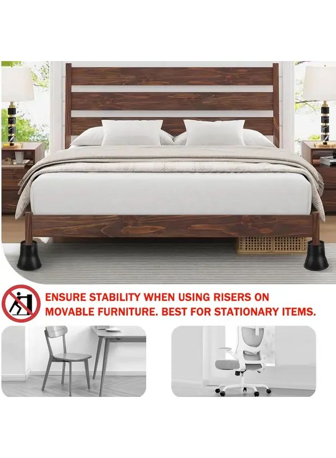 6 Inch Black Bed Risers 4 Pack Heavy Duty Furniture Lifts For Bed Desk Table Sofa - Image 5