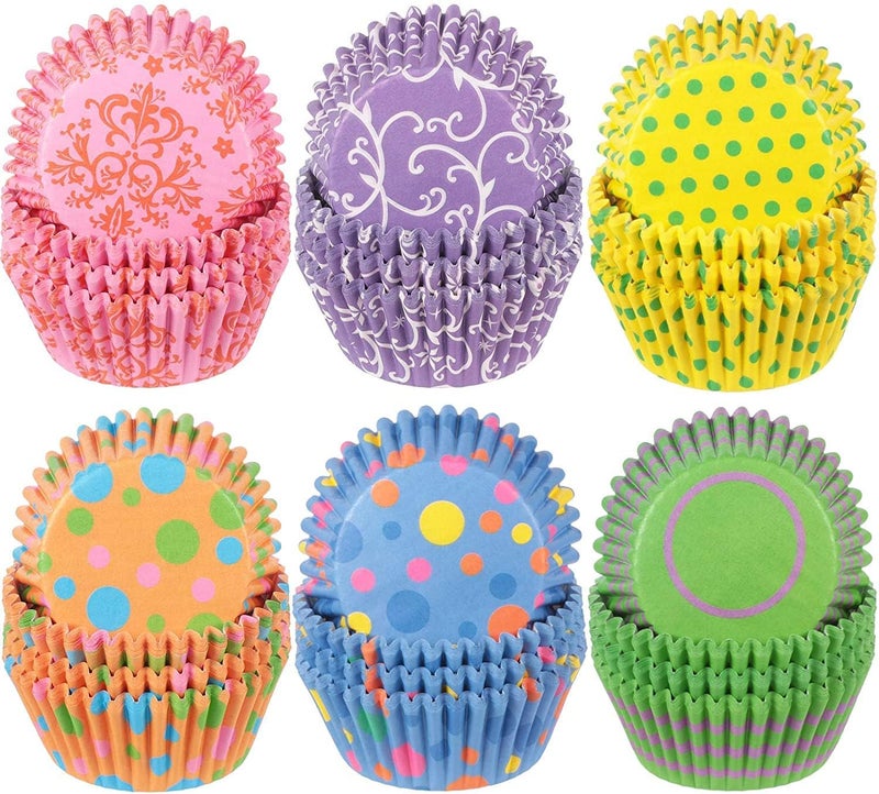 AUTOWRAP Multicoloured Mini Paper Baking Cases Liner Muffin Cupcake Paper Cake Cases Random Released Pack of 100 - Image 1
