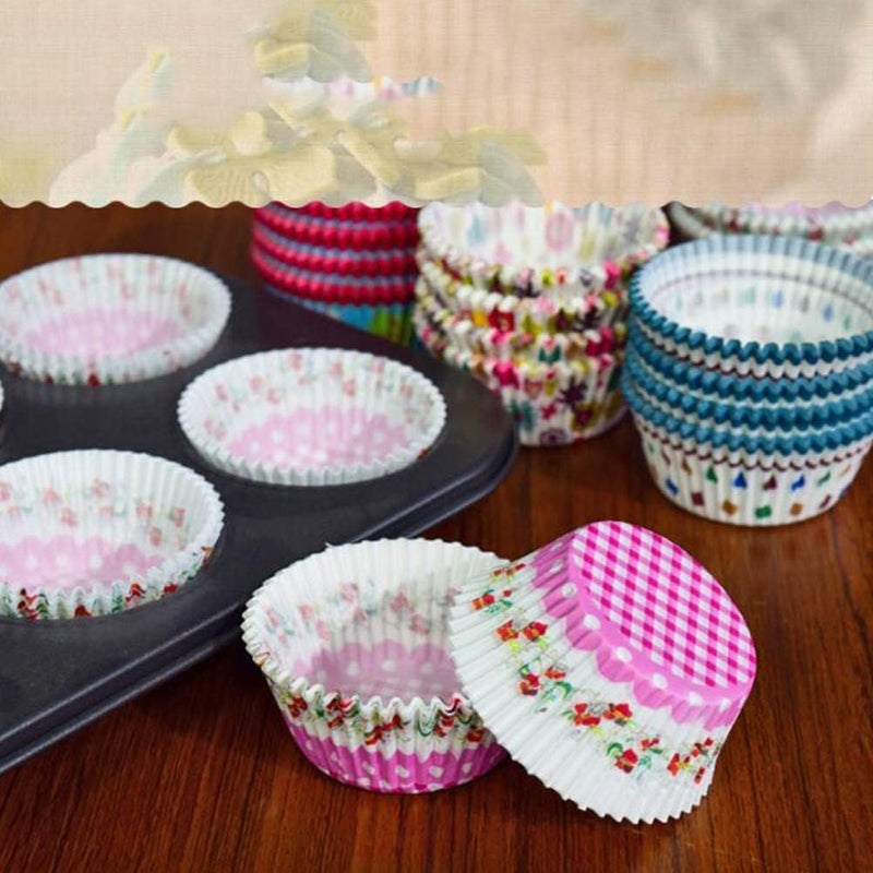 AUTOWRAP Multicoloured Mini Paper Baking Cases Liner Muffin Cupcake Paper Cake Cases Random Released Pack of 100 - Image 4