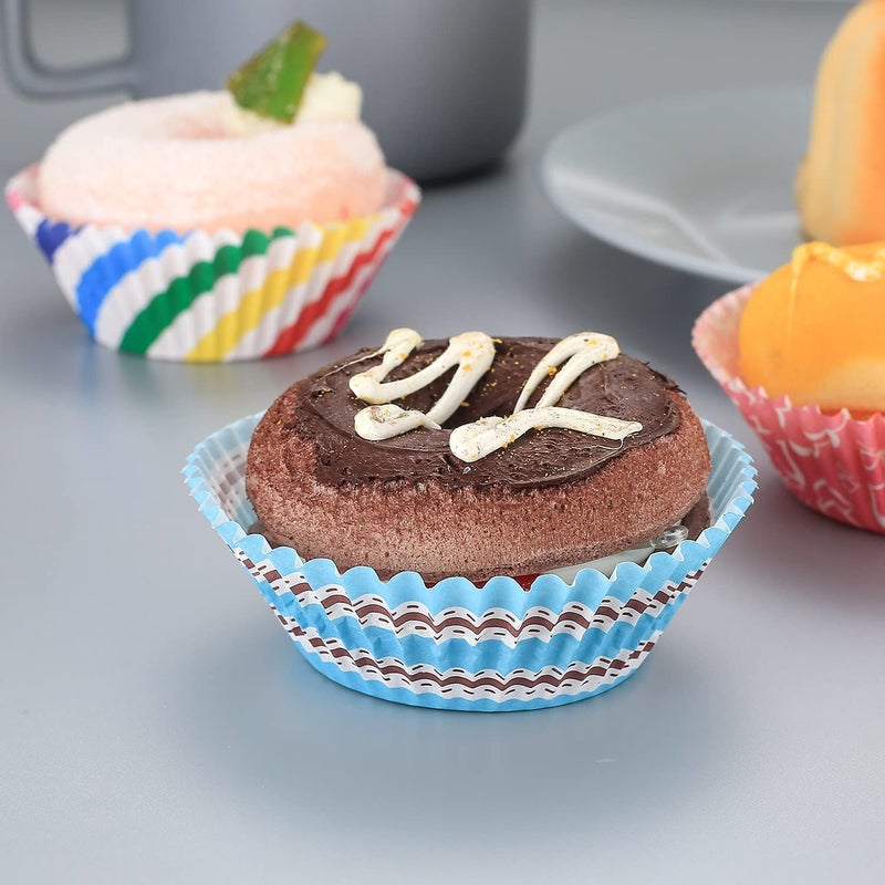 AUTOWRAP Multicoloured Mini Paper Baking Cases Liner Muffin Cupcake Paper Cake Cases Random Released Pack of 100 - Image 5
