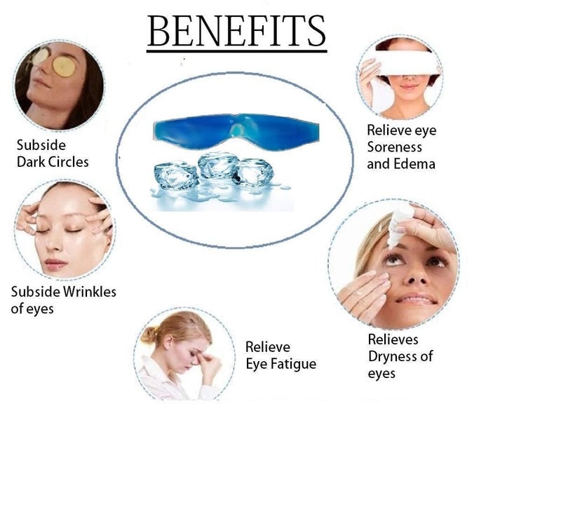 Zenkova blue gel eye mask Aqua Cooling Gel Relaxing Eye Mask Dark Circles Dry Eyes Cooling Eyes Sleeping Cool Pad - Image 3