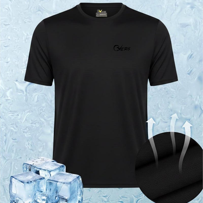 OVERS Plus Size Short Sleeves Round Neck Sports T-Shirts For Mens, Lightweight, Breathable, Stretchable Activewear for Gym, Running & Training. (XL-8XL) - Image 5