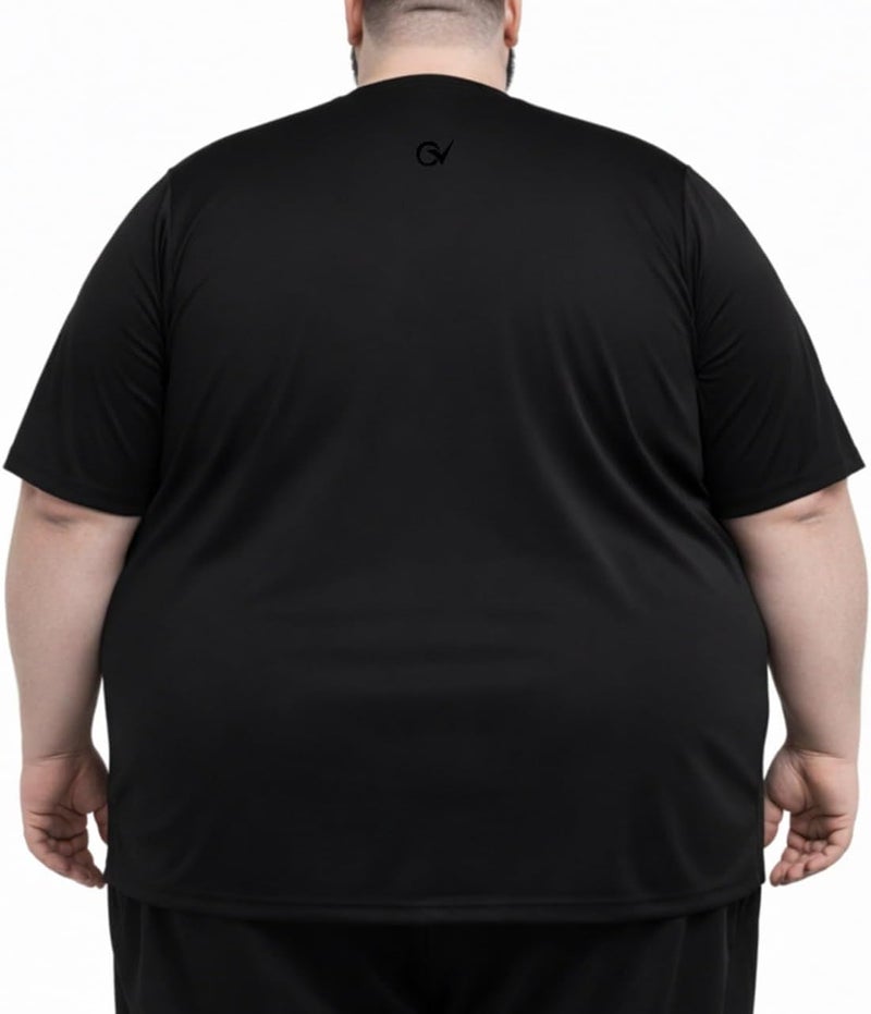 OVERS Plus Size Short Sleeves Round Neck Sports T-Shirts For Mens, Lightweight, Breathable, Stretchable Activewear for Gym, Running & Training. (XL-8XL) - Image 3