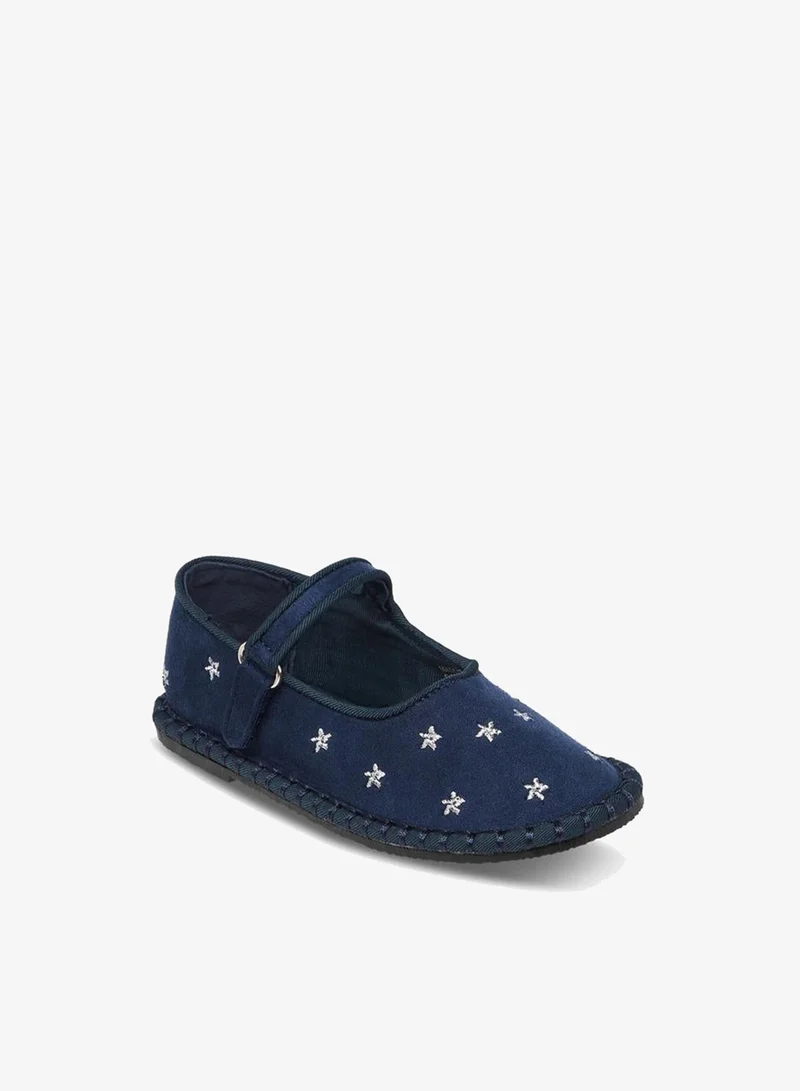 Flora Bella By Shoexpress Flora Bella Girls Star Embroidered Hook And Loop Mary Jane Shoes