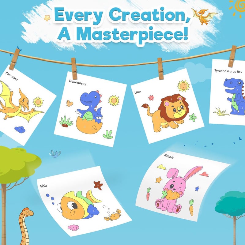ZMLM Paint with Water Coloring Books for Toddlers - Mess Free Painting Activity for Kids - Arts & Crafts Gift Toy for Boy Girl Ages 4 5 6 7 8 - Christmas Stocking Stuffers Birthday Easter (Dinosaurs) - Image 5