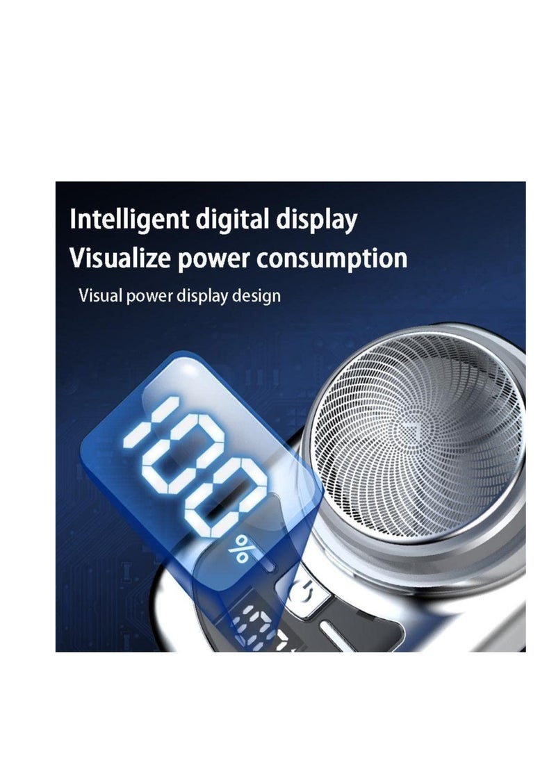 SOLARAE Compact Electric Travel Shaver for Men - Portable Cordless Rechargeable Razor with Travel Case, Ideal for Face and Beard Grooming, Perfect Gift in Silver. - Image 5