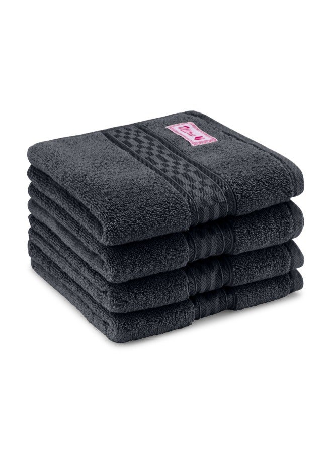 BYFT Home Ultra (Grey) Premium Cotton Hand Towel (50 X 90 Cm-Set Of 2) Highly Absorbent, High Quality Bath Linen With Checkered Dobby 550 Gsm - Image 4