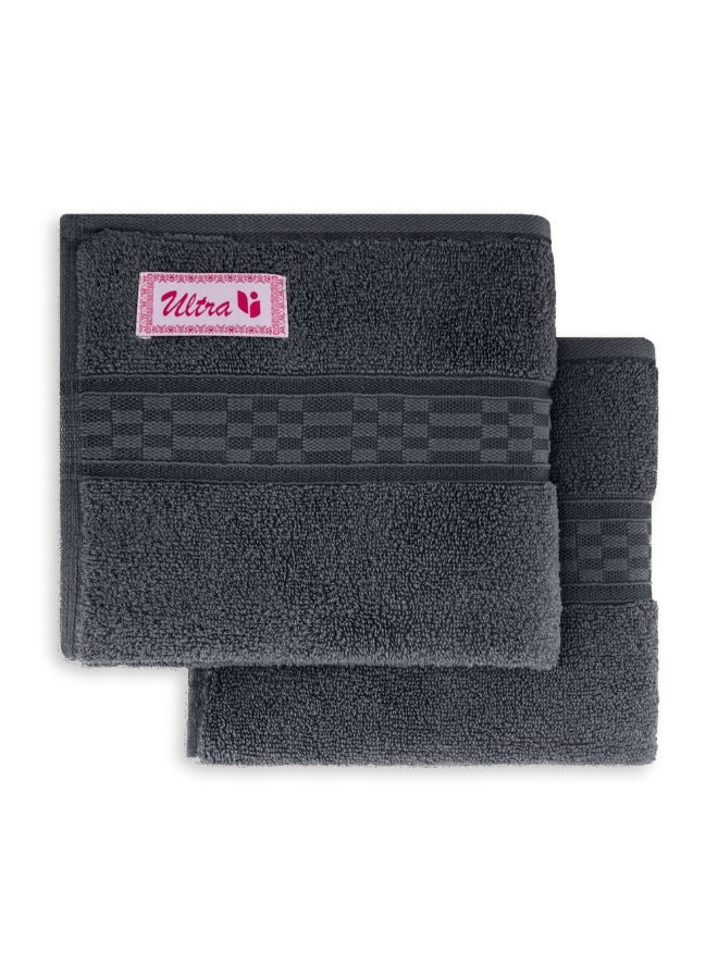 BYFT Home Ultra (Grey) Premium Cotton Hand Towel (50 X 90 Cm-Set Of 2) Highly Absorbent, High Quality Bath Linen With Checkered Dobby 550 Gsm - Image 5
