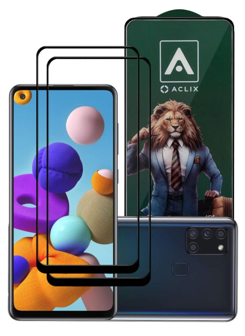 ACLIX 2 Pieces Antistatic ESD Dustproof Premium Quality High Definition Tempered Glass Screen Protector Designed For Samsung Galaxy A21s - Image 1