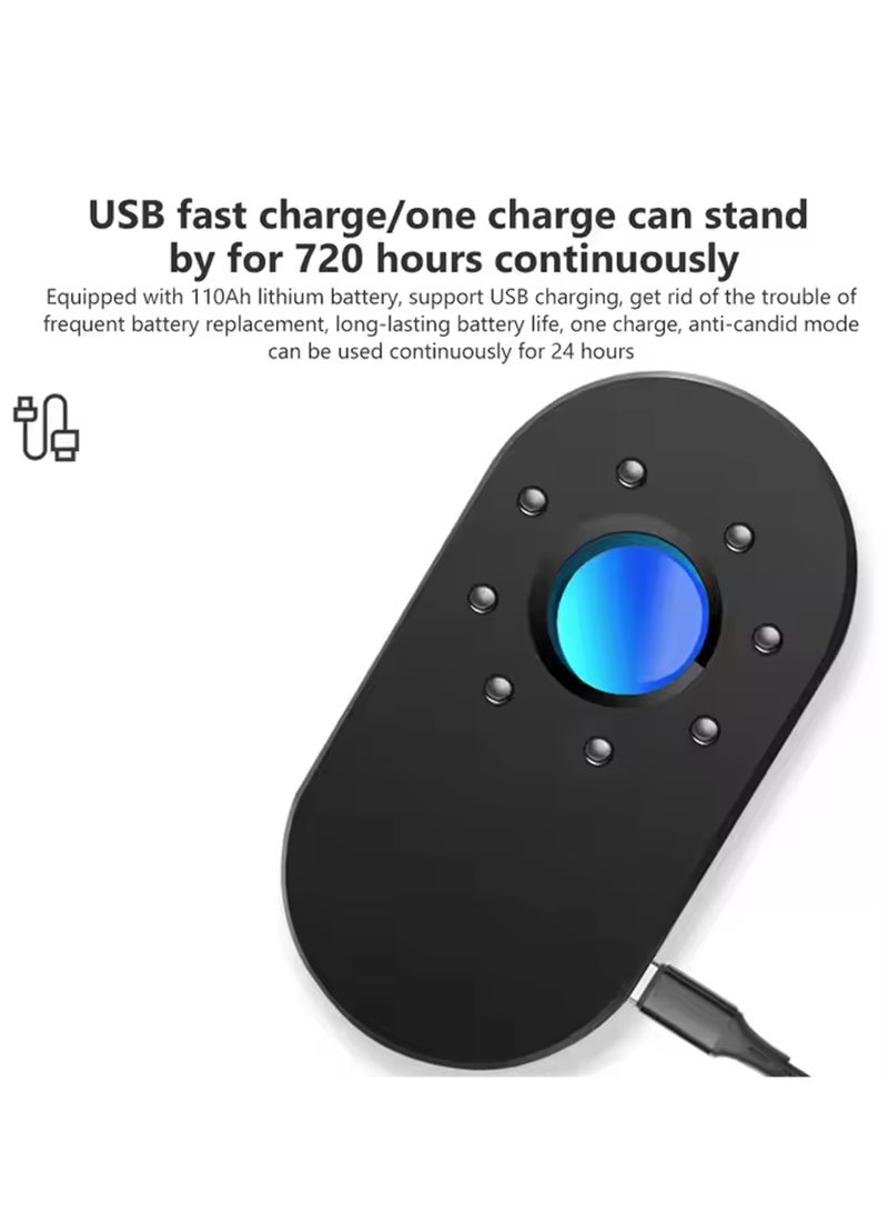 X-level Hidden Camera Detectors Camera Detector Spy Camera Finder, Infrared Detector, Hotel Anti-Peeping Tool, Office, Bathroom, Surveillance Camera Detector Convenient to Carry (Black) - Image 3