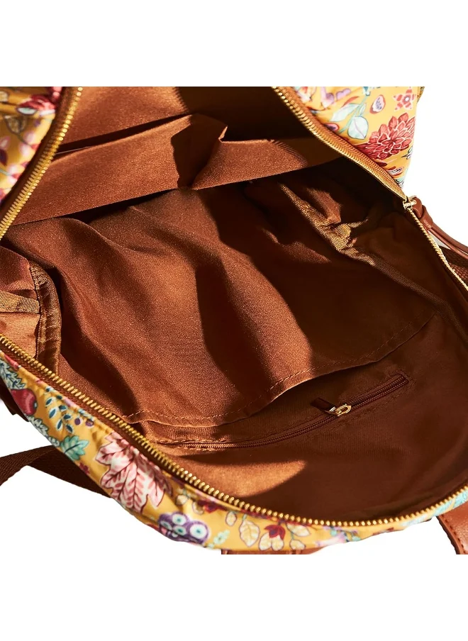 Chumbak Batik Bloom Backpack, Mustard