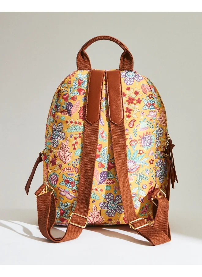 Chumbak Batik Bloom Backpack, Mustard