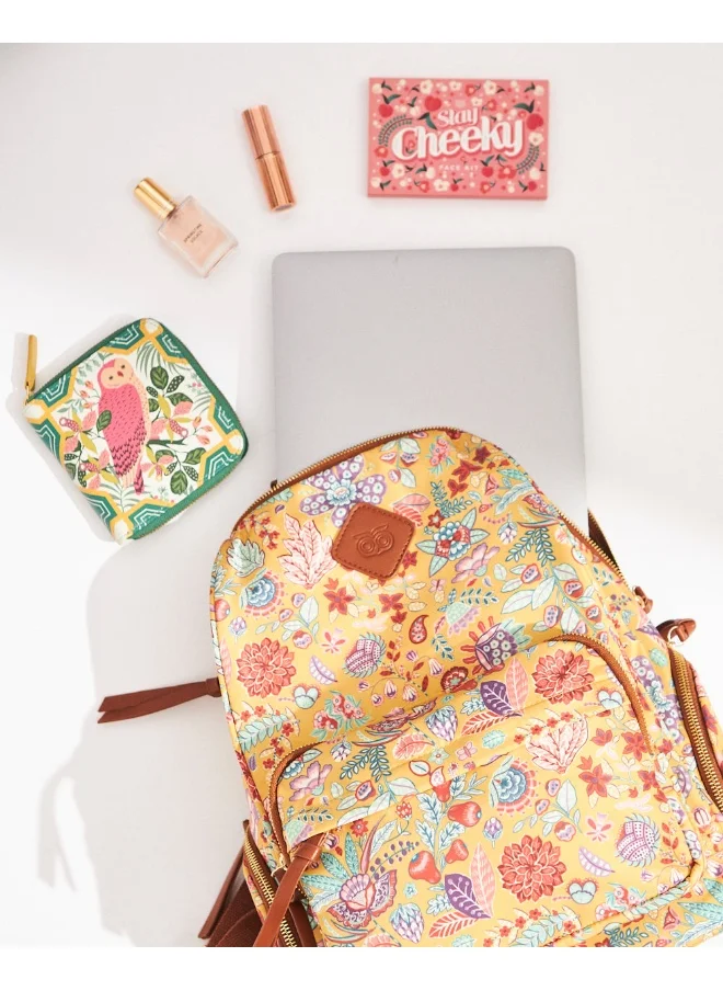 Chumbak Batik Bloom Backpack, Mustard