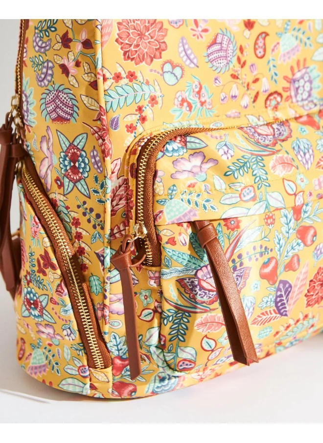 Chumbak Batik Bloom Backpack, Mustard