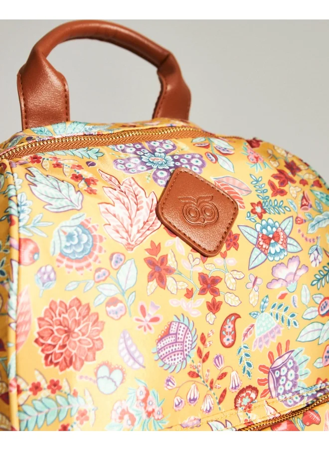 Chumbak Batik Bloom Backpack, Mustard