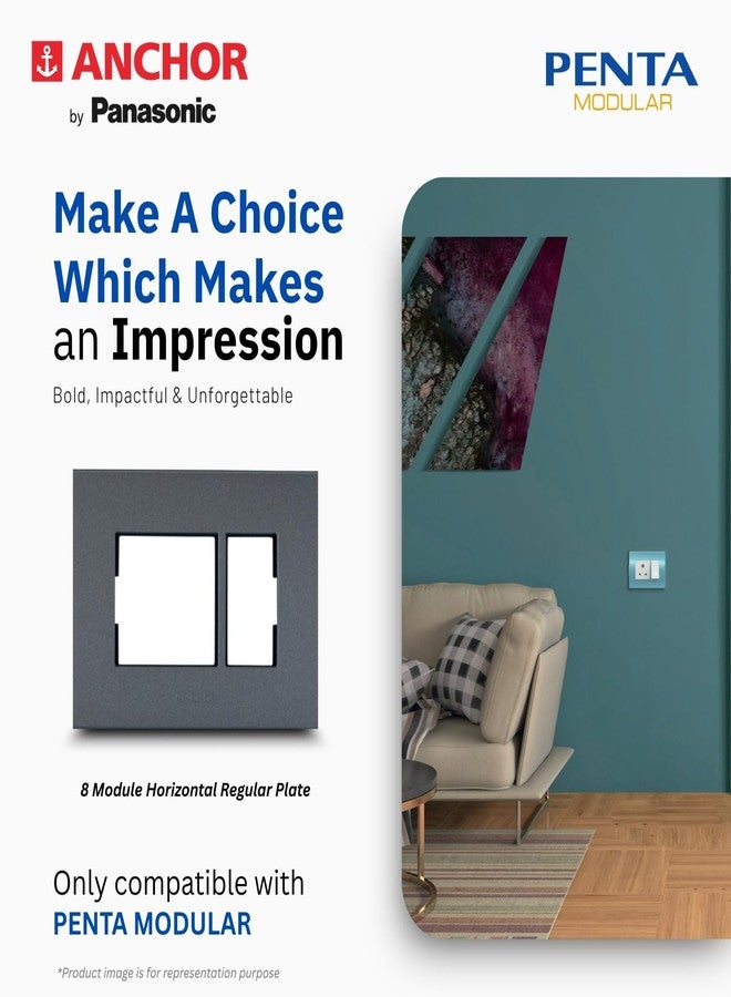 أنكور لوحة غطاء عادية سوداء اللون من Anchor by Panasonic Penta 8 Module للوحة المفاتيح (أسود، 65908B-10) - Image 3