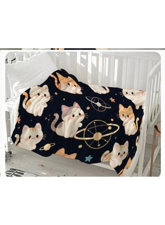 general Baby and children's cartoon flannel thin blanket (warm and comfortable, suitable for sleep, game use) 70cm*100cm - Image 1