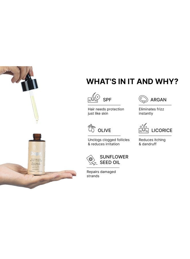 Dapr. Ultimate Hair Serum (50 ml)| Sunscreen for your hair | | Frizz free hair| Strengthens hair| |With SPF 30 & Argan Oil| - Image 4