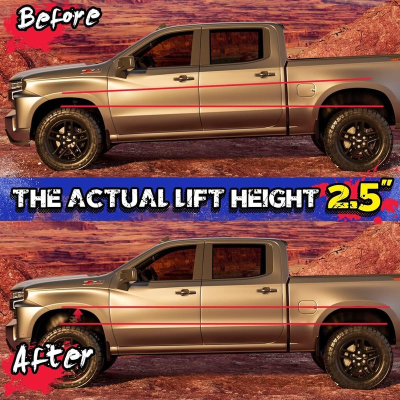 KSP PERFORMANCE Leveling Kits 2.5 inch Front Leveling Lift Kits for Silverado 1500 Sierra 1500 2WD 4WD Raise The Front of Your Pickup 2.5" 2007-2022 - Image 5