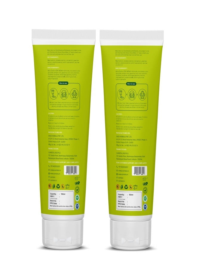 CAMISTA Anti Acne Face Wash with Neem & Aloe Vera Extract - 200 ml|Sebum Control & Excess Oil Removal|Pimple Clear Solution for Acne Prone Skin|Eliminates 99.9% Bacteria - Image 5