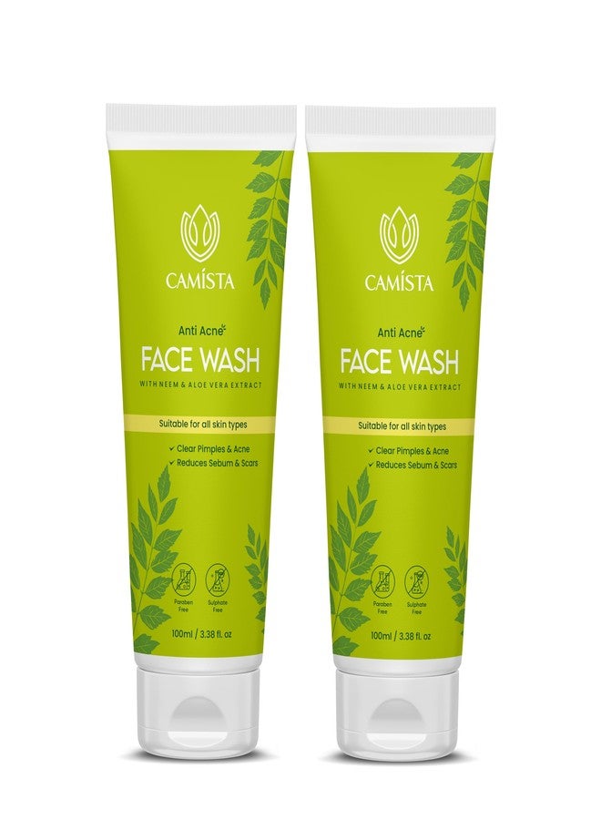 CAMISTA Anti Acne Face Wash with Neem & Aloe Vera Extract - 200 ml|Sebum Control & Excess Oil Removal|Pimple Clear Solution for Acne Prone Skin|Eliminates 99.9% Bacteria - Image 1