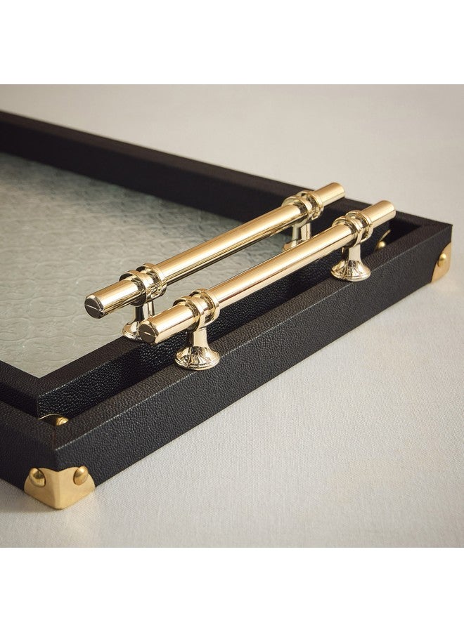 Home Box طقم صينية خشبية من دوروثي مكون من قطعتين مع قاعدة زجاجية 45.5 × 6.5 × 32.5 سم - Image 3