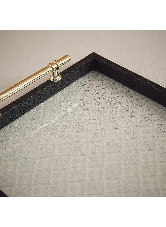 Home Box طقم صينية خشبية من دوروثي مكون من قطعتين مع قاعدة زجاجية 45.5 × 6.5 × 32.5 سم - Image 4