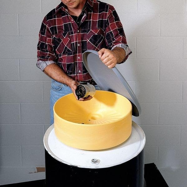Eagle 1662 Drum Funnel with Brass Screen, 18" Diameter x 7" Height, Yellow - Image 2