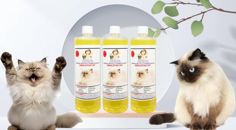 SWACCH Shampoo Specially FORMULATED for Himalayan Cat (1 Litre) (Pack of 3) Lemon - Image 1