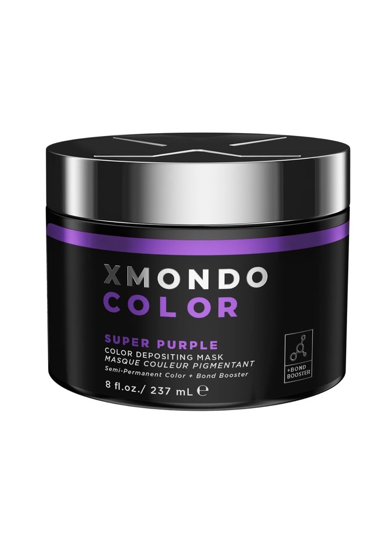 XMONDO XMONDO Color Super Purple Depositing Mask & Semi-Permanent Purple Dye | Infused with Bond Booster Technology & Hyaluronic Acid for Nourishment, Revitalization & Repair, Vegan Formula, 8 Fl Oz 1-Pack  - Image 1