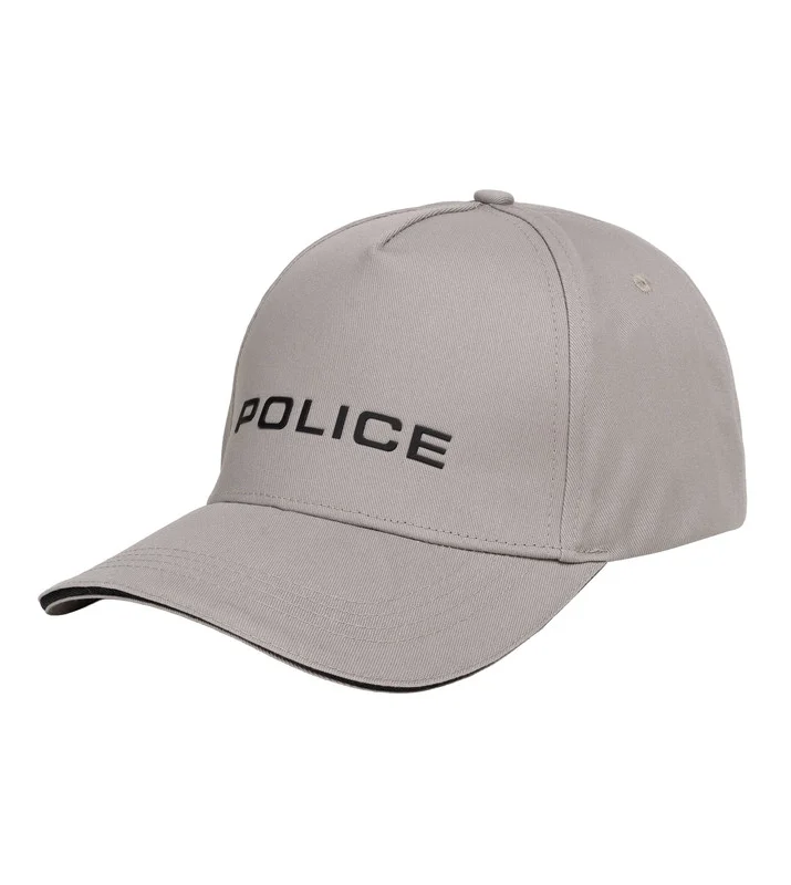 بوليس Police High-Contrast Cotton Baseball Cap - Gray
