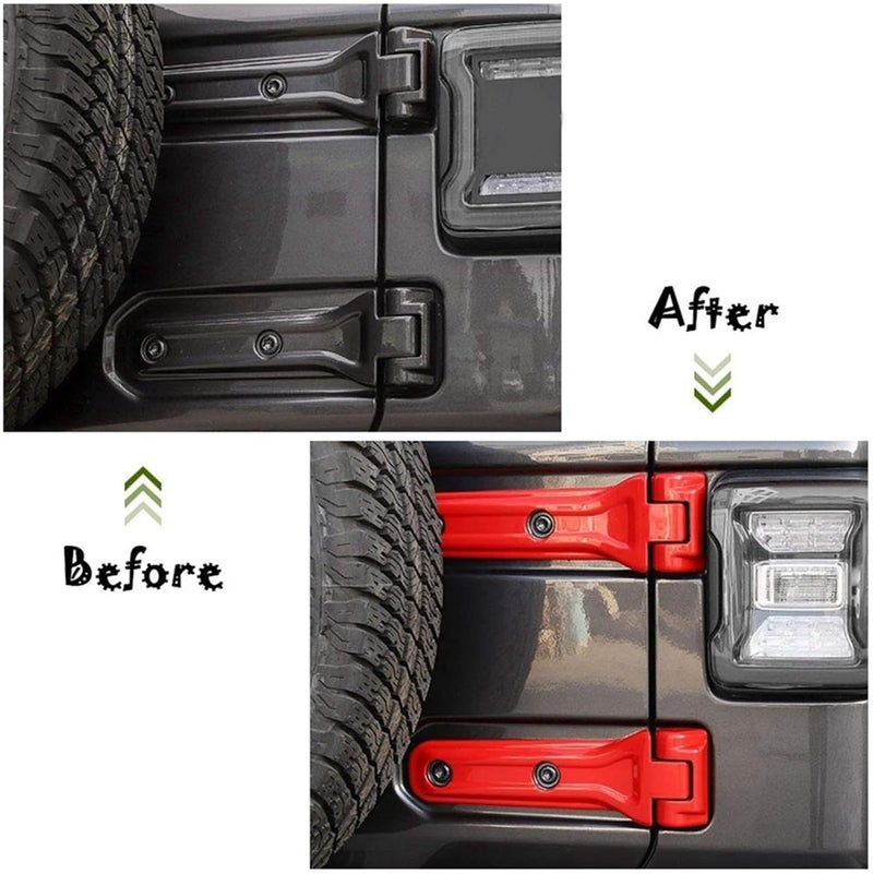Vuzmode Red Spare Tire Bracket Hinge Cover for Jeep Wrangler JL - Image 4