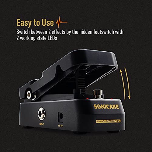 SONICAKE Active Volume & Wah Pedal, Mini 2 in 1 Combo Electric Guitar Effect Pedal with Wah Wah Active Volume Control - VolWah - Image 5