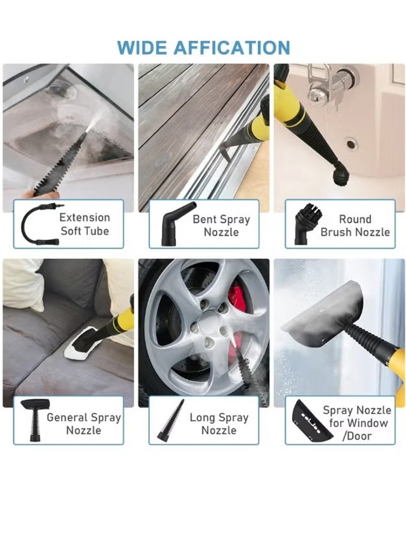 دينكس منظف ​​بخاري محمول باليد بقوة 1200 واط متعدد الوظائف ودرجة حرارة عالية مع 9 قطع من الملحقات مناسب للمطبخ والأريكة والحمام والنافذة - Image 5