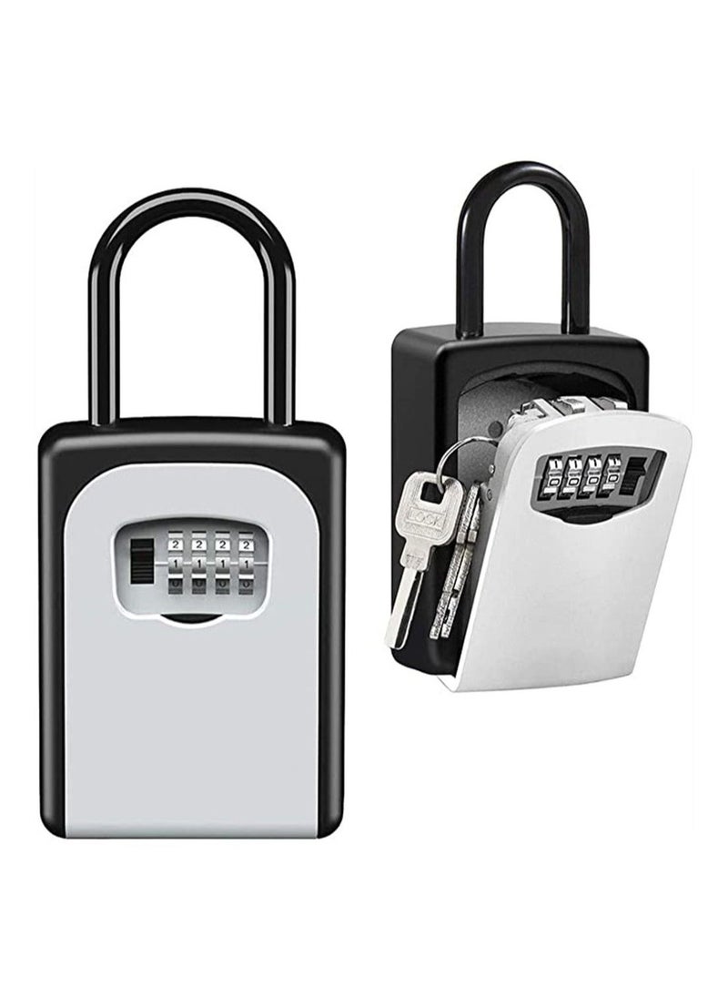 Key Lock Box Wall Mounted, Portable Lock Box for House Key, 5 Key Capacity, Weatherproof Resettable Code House Key Safe Security Lock Box for Indoor, Outdoor, Garage, Garden, Store - Image 1