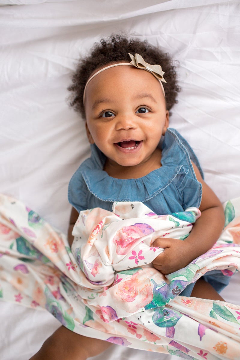 Copper Pearl Large Premium Knit Baby Swaddle Receiving Blanket Floral Bloom - Image 5