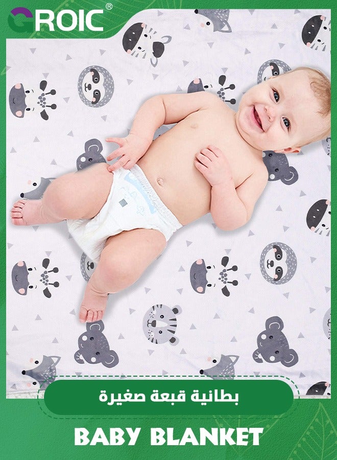 GROIC Baby Blanket Super Soft Plush with Double Layer Dotted Backing, Lovely Brown Animals Printed Unisex Design Receiving Blanket, 30x40 Inch - Image 3